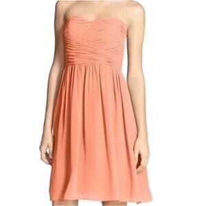NWT Donna Morgan Peach Short Cocktail Dress Strapless Bridesmaid Wedding Sze 18